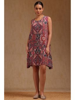 Soch - Multi-Color Rayon Crepe Ethnic Motifs Dress