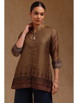 Soch - Olive Muslin Floral Print Tunic