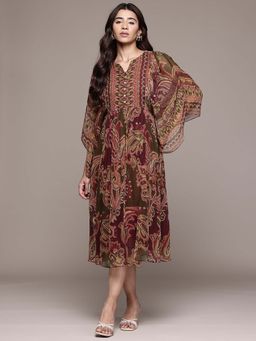Aarke Ritu Kumar - Multi-Color Petal Paisley Midi Dress