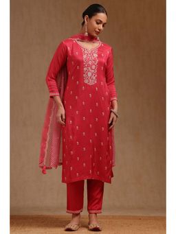 Soch - Pink Embroidered Kurta with Pant and Dupatta