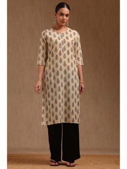 Soch - Cream Cotton Block Print Kurta