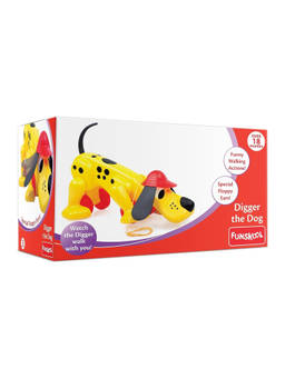 Funskool - Giggles Pull Along Digger The Dog, Activity & Learning Toys for Babies