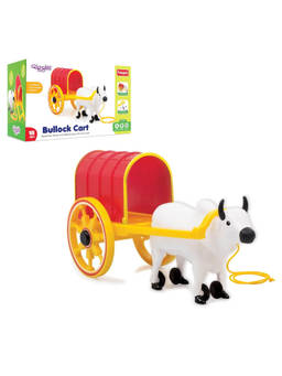 Funskool - Giggles - Bullock Cart, Pull String Toy, 12 Months, Preschool Toys