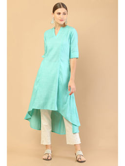 Soch - Sap Green Rayon High-low Kurta