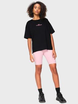 Bewakoof - Womens Black Graphic Boxy Fit T-Shirt