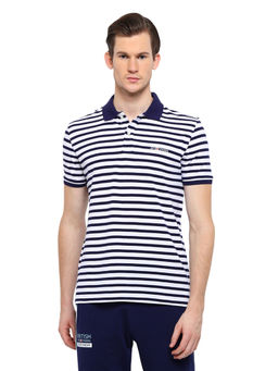 AM SWAN - Mens Stripes White-astral Aura Polo T-shirt