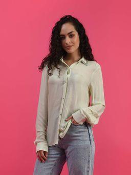 Attic Salt - Green Solid Deluxe Embellished Pastel Shirt