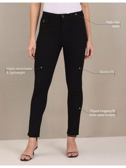 U.S. POLO ASSN. - Women Black Mid Rise Skinny Fit Jeans