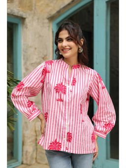 Jaipur Morni - Pink Palm Printed Shirt