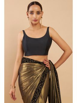 Soch - Black Art Silk Sleeveless Blouse