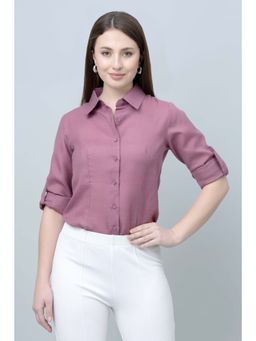 PURYS - Formal Linen Mauve Shirt