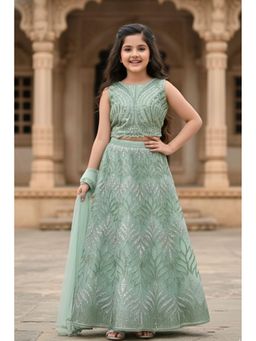 Lagorii - Green Embroidered Lehenga Choli Set