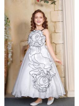 Lagorii - white Spiral 3D Petal Applique Party Gown