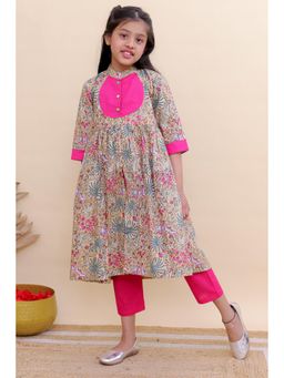 KALP - Fuchsia Bloom Kurta with Pant