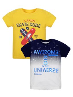 PLUM TREE - Boys Half Sleeve Skate Print T-Shirt (Pack of 2)