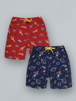 PLUM TREE - Boys Space Printed shorts (Pack of 2)
