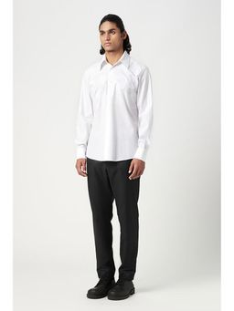 Genes Lecoanet Hemant - Genes Lecointe Hemant Regular Fit Button-Up Shirt with Floral Thread Embroidery