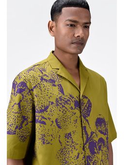 Genes Lecoanet Hemant - Genes Lecointe Hemant Easy Fit Cotton Poplin Shirt with Sailor Collar and Orchid Print