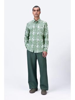 Genes Lecoanet Hemant - Genes Lecointe Hemant Regular Fit Button-Up Shirt with Solar Wave Check Print Taupe