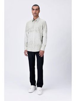 Genes Lecoanet Hemant - Genes Lecointe Hemant Giza Cotton Poplin Button-Up Shirt With Microcell Print - Clay