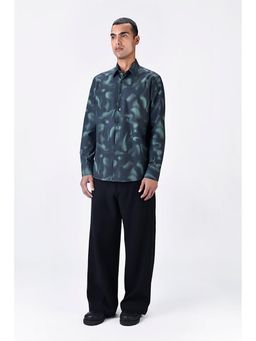 Genes Lecoanet Hemant - Genes Lecointe Hemant Giza Cotton Poplin Aurora Print Shirt Black Green