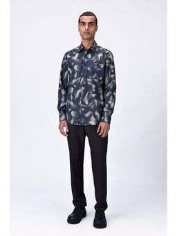 Genes Lecoanet Hemant - Genes Lecointe Hemant Giza Cotton Poplin Shirt With Aurora Print - Black