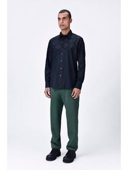 Genes Lecoanet Hemant - Genes Lecointe Hemant Giza Cotton Poplin Embroidered Shirt Black