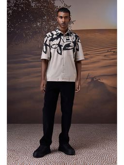 Genes Lecoanet Hemant - Genes Lecointe Hemant Beige Abstract Print Summer Shirt