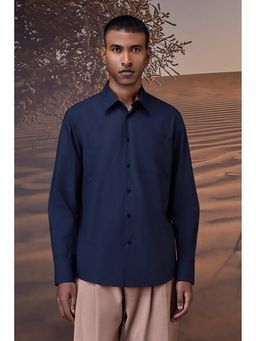 Genes Lecoanet Hemant - Genes Lecointe Hemant Classic Giza Poplin Shirt - Navy