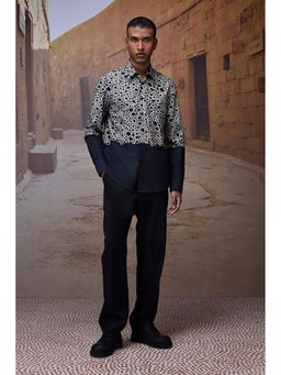 Genes Lecoanet Hemant - Genes Lecointe Hemant Printed Giza Cotton Shirt - Black
