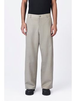 Genes Lecoanet Hemant - Genes Lecointe Hemant Taupe Linen Herringbone Flared Trousers