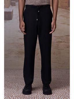 Genes Lecoanet Hemant - Genes Lecointe Hemant Black Poly Viscose Lycra Drawstring Trousers