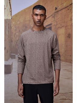 Genes Lecoanet Hemant - Warm Beige Micro Pattern T-Shirt