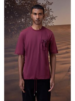 Genes Lecoanet Hemant - Textured Pocket Detail T-shirt - Cherry Lacquer