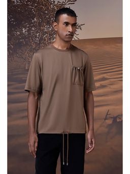 Genes Lecoanet Hemant - Genes Lecointe Hemant Textured Pocket Detail T-shirt - Beige