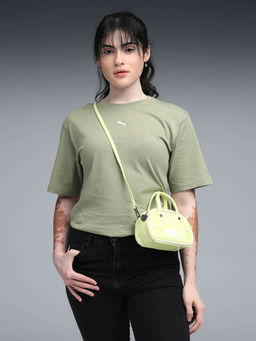 Puma - Women Green Solid Relaxed Fit T-Shirt