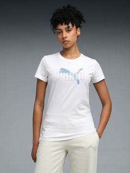 Puma - Women White Essentials Logo Lab Everyday Comfort T-Shirt