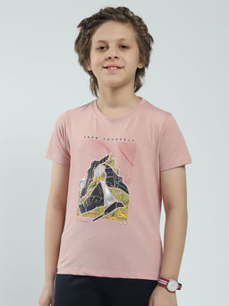 Monte Carlo - Boys Pink Printed Round Neck T-shirt