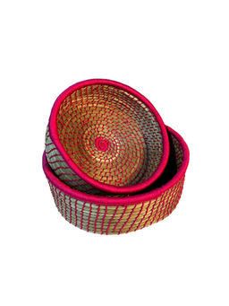 Swadeh - Fuschia Flair Basket Organizer (Set of 2)