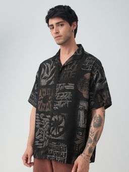 The Souled Store - Echoes of Harappa Men Black Oversized Shirt