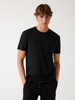 Guess - Men Black Round Neck Short Sleeves T-Shirt
