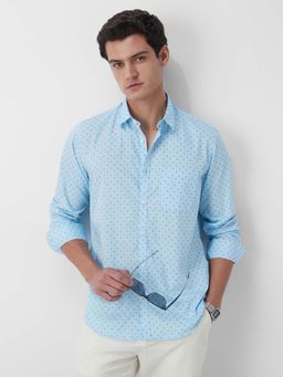 Peter England - Men Blue Slim Fit Casual Shirt