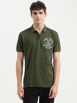United Colors of Benetton - Green Regular Fit Collar Neck Embroidered Polo T-Shirt