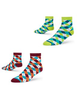 Dynamocks - Men and Women Ankle Length Socks - Free Size - Pack of 2 Pairs