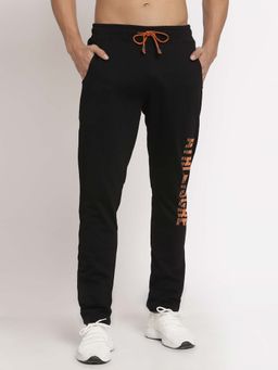 Club York - Men Black Printed Track Pants