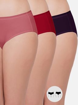 Wacoal - Hipster Panty Pack Of 3 Light Purple,Pink,Purple -Mid Waist Mid Coverage Solid Panty