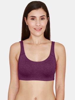 Zivame - Coucou by Zivame Essentials Double Layered Non Wired 3-4th Coverage Slip On Bra - Winery