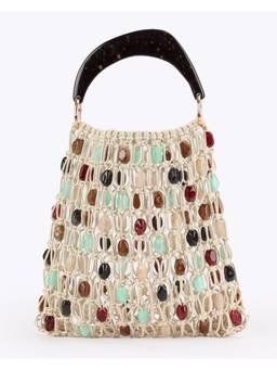 MISS MOSA BY AKANKSHA - Joelle Crochet Beads Hand Bag Beige