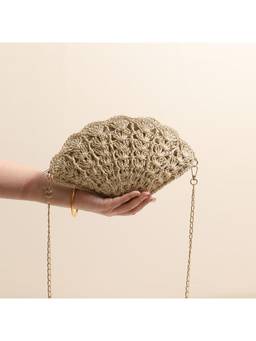 MISS MOSA BY AKANKSHA - Twirly Shell Sling Bag with Chain Brown