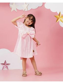 Avokiddos - Pink Girls Big Knot Dress